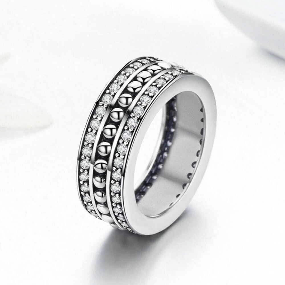 925 Silver Plated Classic White CZ Wedding Couple Ring, FB16FA1089 - Picture 2 of 4